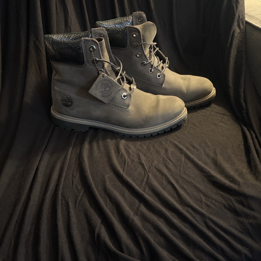Timberland Grey with Snakeskin Boots